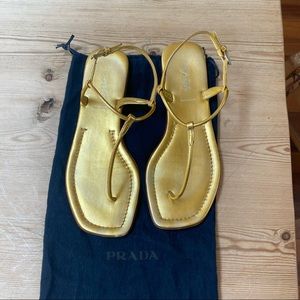 Gold 90’s Prada sandals 6.5